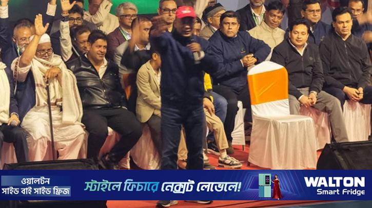 ভোর রাতে নারায়ণগঞ্জে তারেক রহমানের নির্বাচনি জনসভা