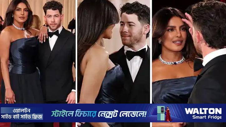 গোল্ডেন গ্লোবের রেড কার্পেটে মুগ্ধতা ছড়ালেন প্রিয়াঙ্কা-নিক