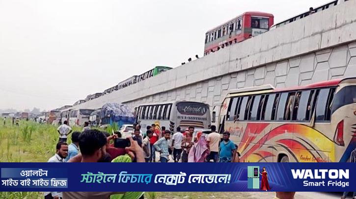 যমুনা সেতু পশ্চিম মহাসড়কে ৭ কি.মি. যানজট