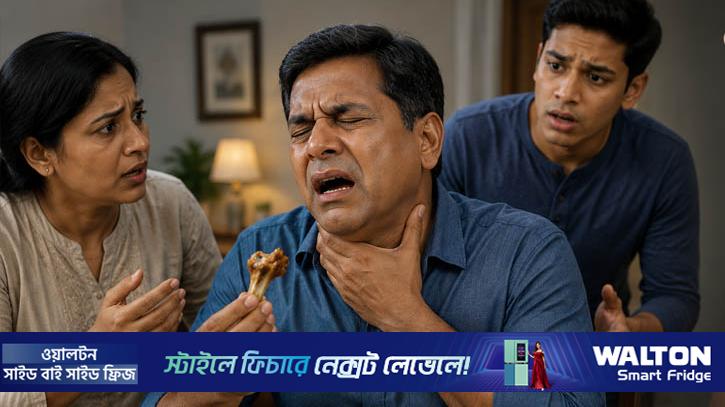 গলায় মাংসের হাড় আটকে গেলে করণীয়