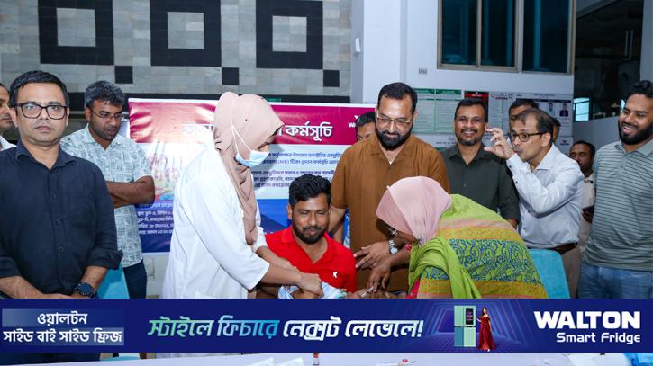ওয়ালটন হাই-টেক ইন্ডাস্ট্রিতে হাম-রুবেলা টিকাদান কর্মসূচি